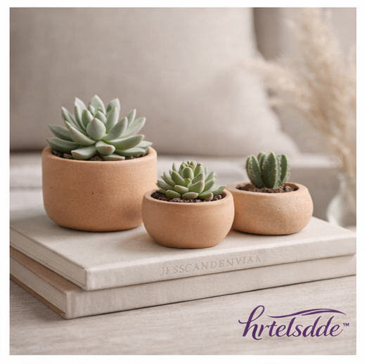 hrtelsdde™ Handmade Terracotta Succulent Planter Set | Minimalist Garden Home Living